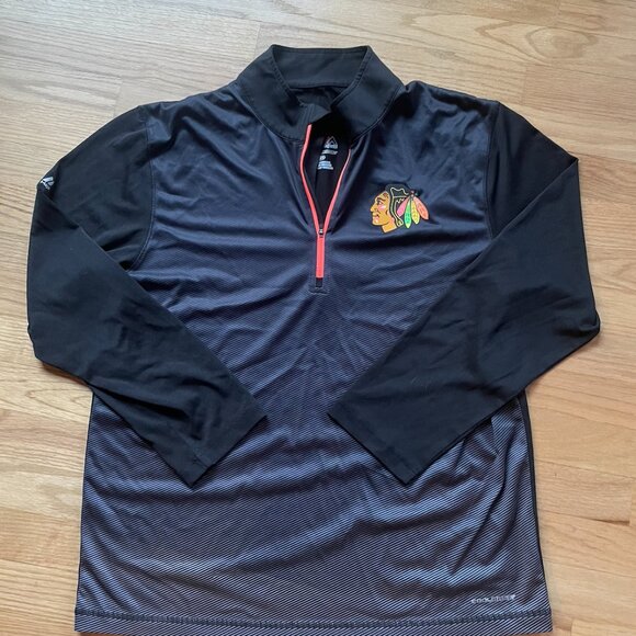 Men's Chicago Blackhawks Crash the Net Cool Base Half-Zip Pullover Jacket (L) - Picture 5 of 7